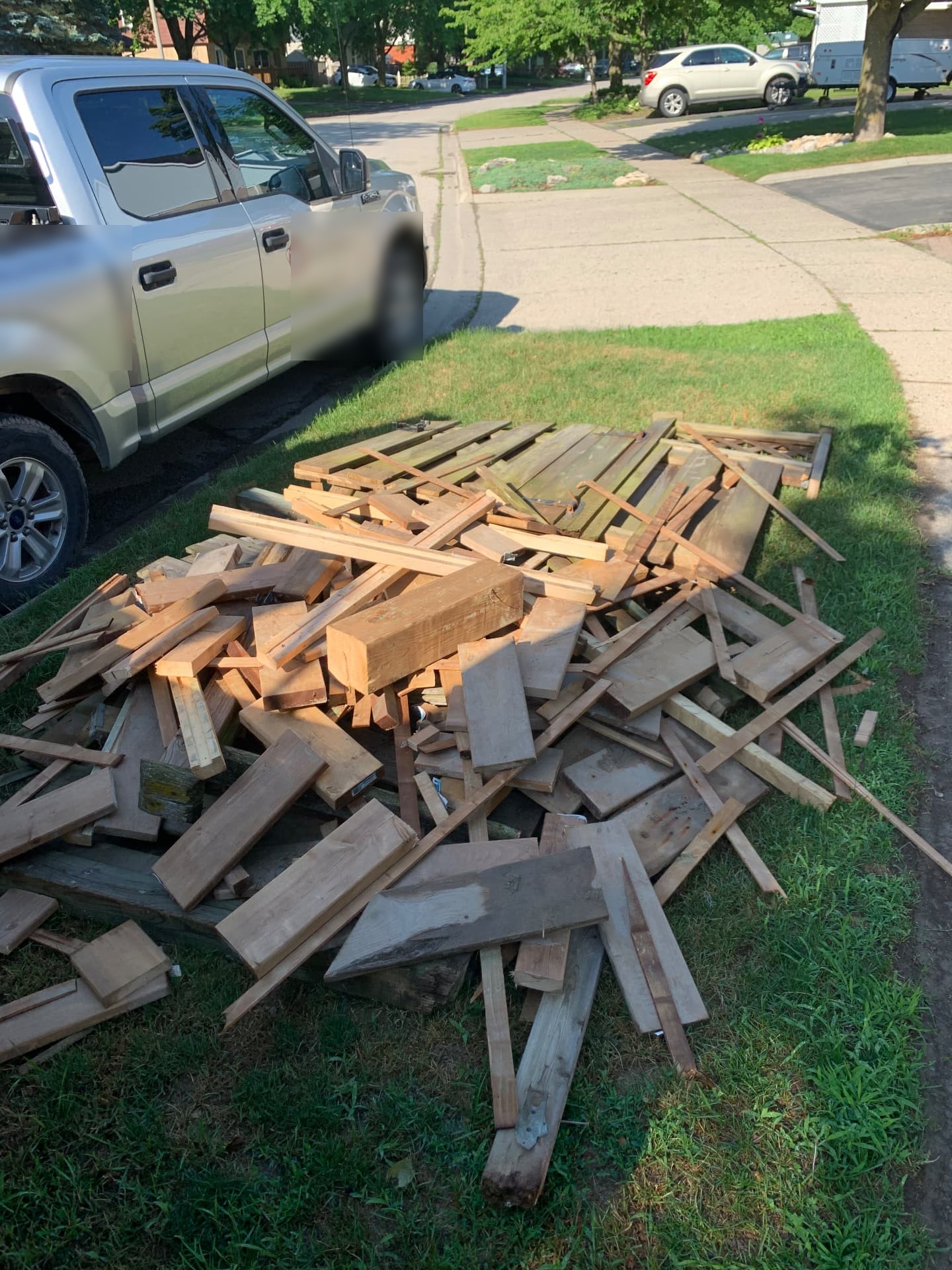 Yard & deck debris — before