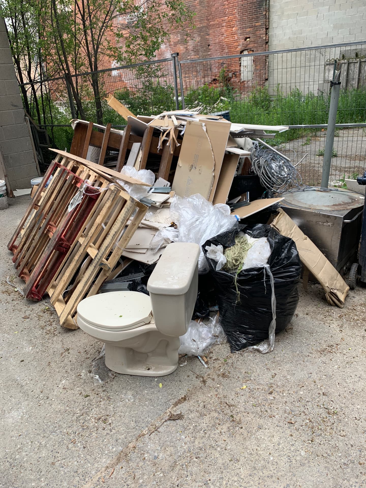 Construction & renovation junk — before